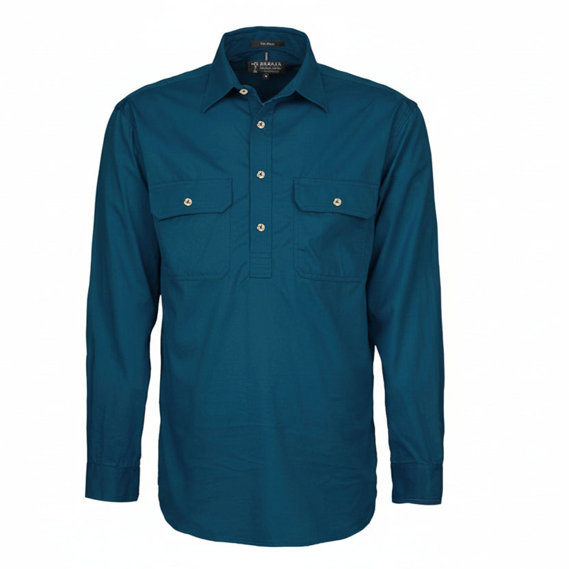 Mens Pilbara Closed Front L/S Shirt