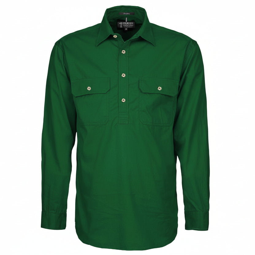 Mens Pilbara Closed Front L/S Shirt