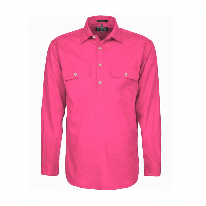Mens Pilbara Closed Front L/S Shirt