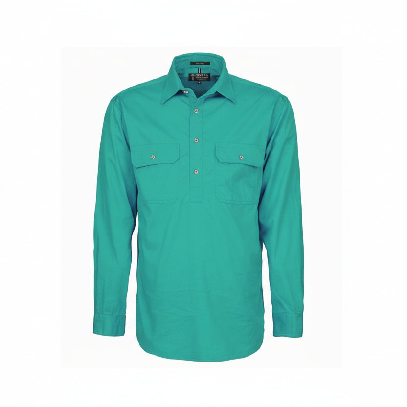 Mens Pilbara Closed Front L/S Shirt