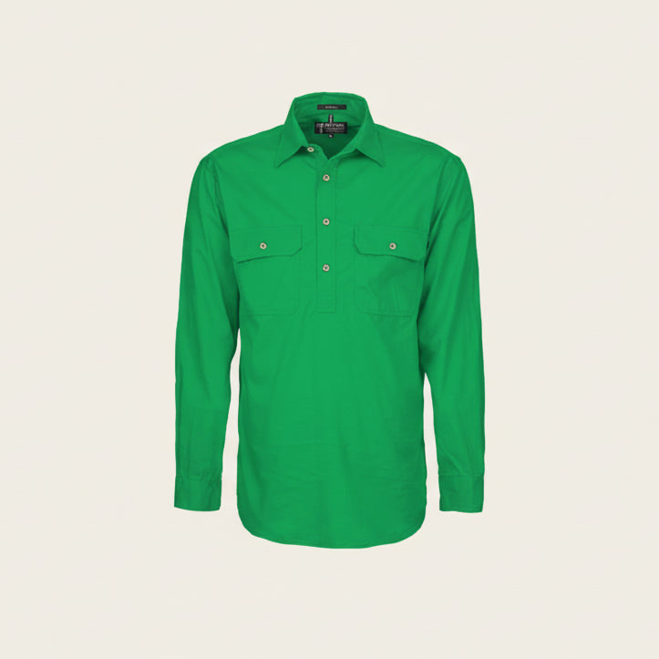 Mens Pilbara Closed Front L/S Shirt