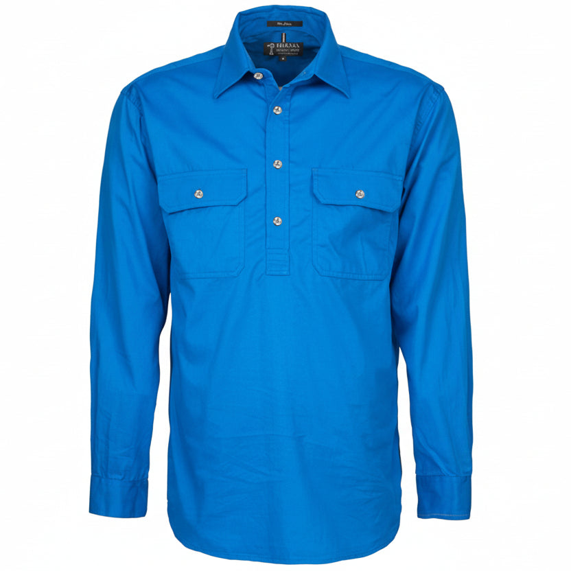 Mens Pilbara Closed Front L/S Shirt