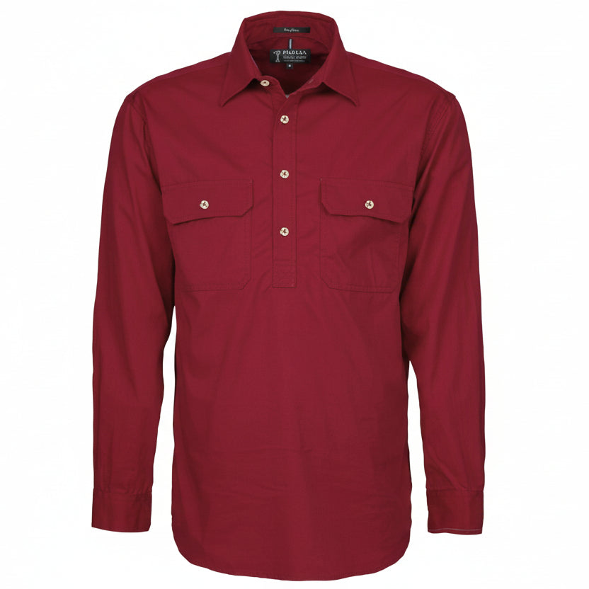 Mens Pilbara Closed Front L/S Shirt
