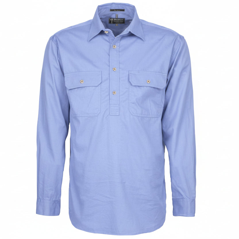 Mens Pilbara Closed Front L/S Shirt