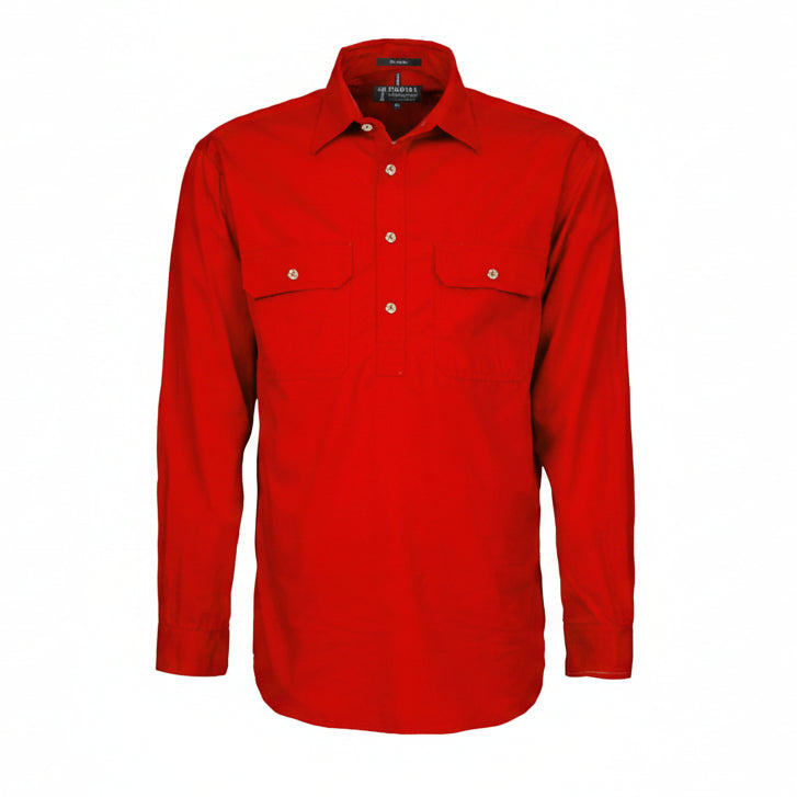 Mens Pilbara Closed Front L/S Shirt