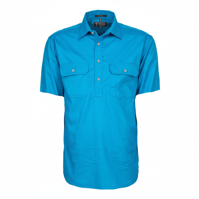 Closed Front Men's Pilbara Shirt - Short Sleeve