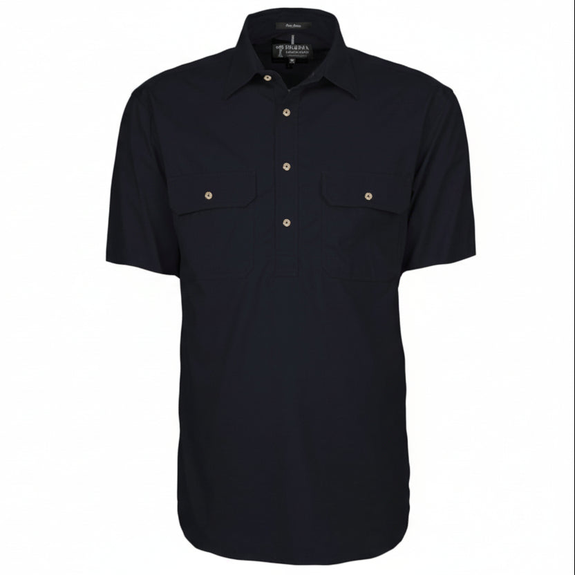 Closed Front Men's Pilbara Shirt - Short Sleeve