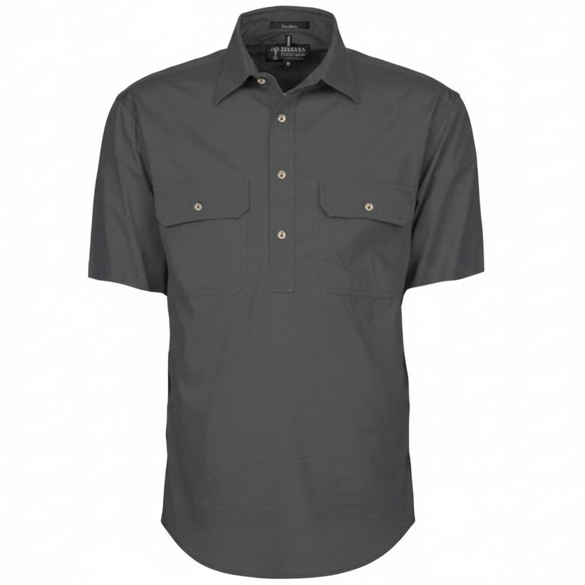 Closed Front Men's Pilbara Shirt - Short Sleeve