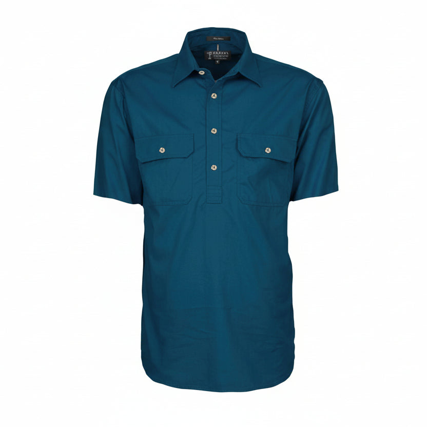 Closed Front Men's Pilbara Shirt - Short Sleeve