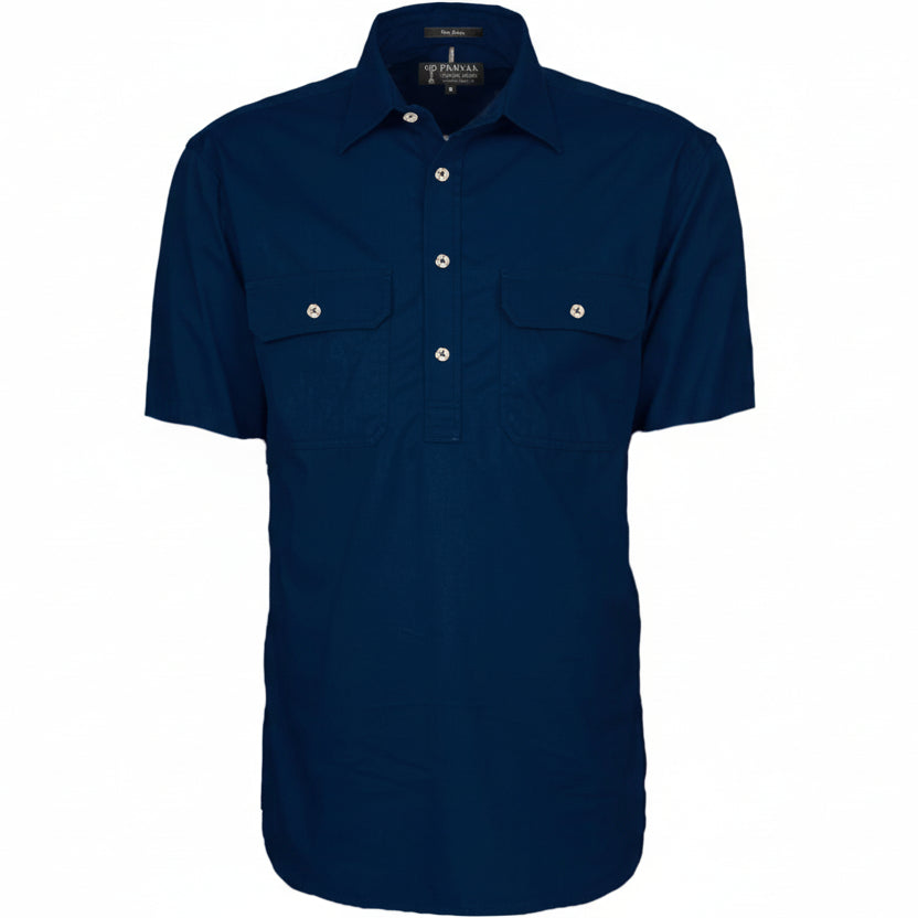 Closed Front Men's Pilbara Shirt - Short Sleeve
