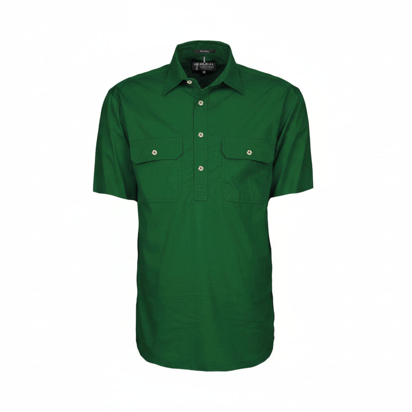 Closed Front Men's Pilbara Shirt - Short Sleeve