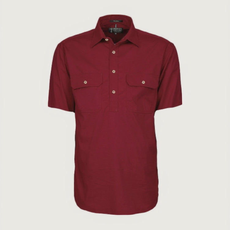 Closed Front Men's Pilbara Shirt - Short Sleeve