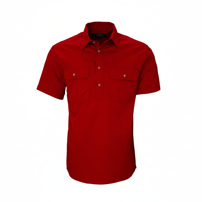 Closed Front Men's Pilbara Shirt - Short Sleeve