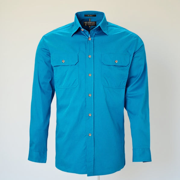 Open Front Men's Pilbara Shirt - Long Sleeve