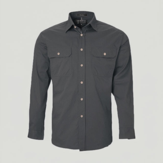 Open Front Men's Pilbara Shirt - Long Sleeve