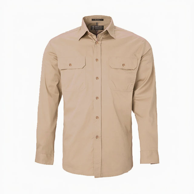 Open Front Men's Pilbara Shirt - Long Sleeve