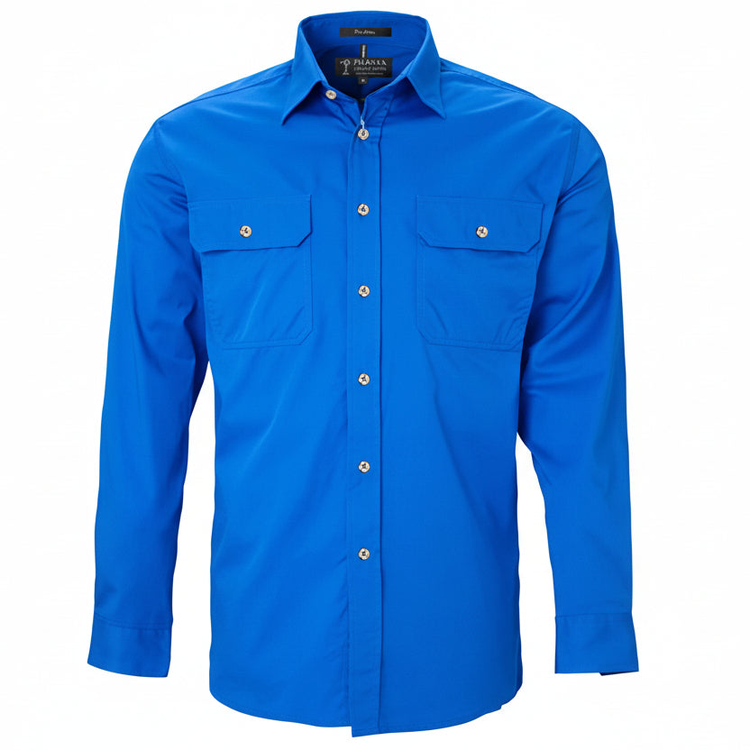 Open Front Men's Pilbara Shirt - Long Sleeve