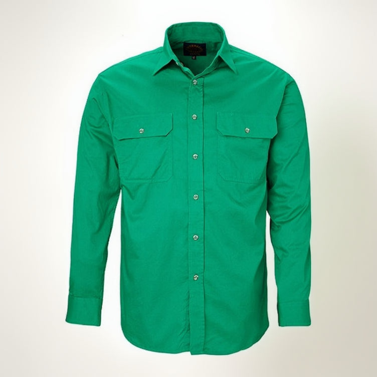 Open Front Men's Pilbara Shirt - Long Sleeve