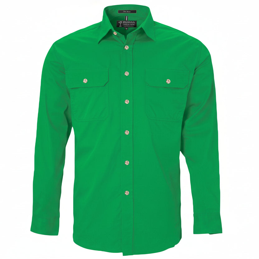 Open Front Men's Pilbara Shirt - Long Sleeve