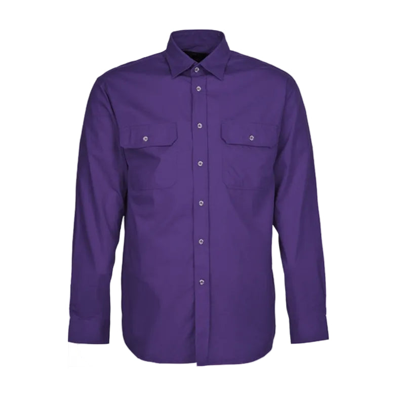 Open Front Men's Pilbara Shirt - Long Sleeve