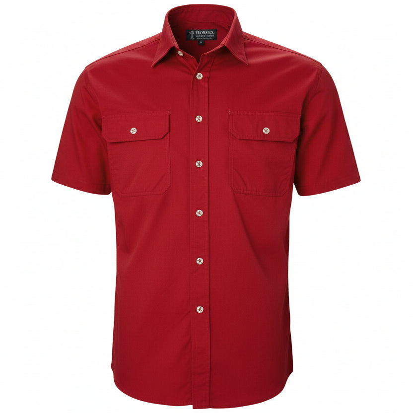 Men's Pilbara Shirt - Open Front - Short Sleeve
