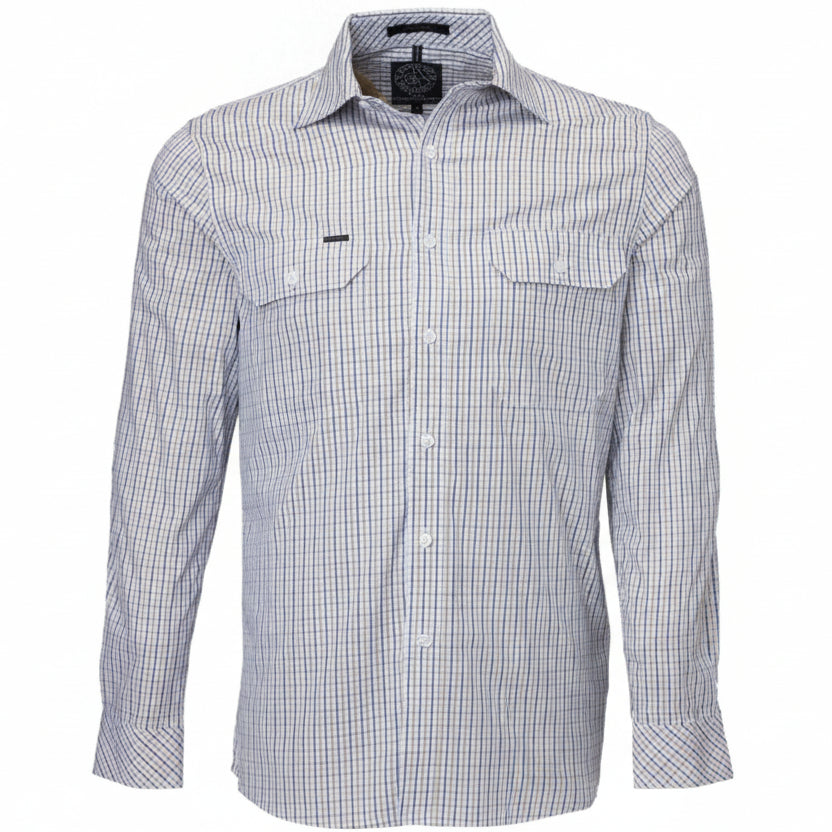 Pilbara Men's Long Sleeve Shirt - Double Pockets