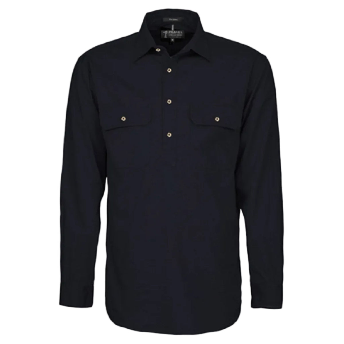 RM200CFClosedFrontLSShirtBlack