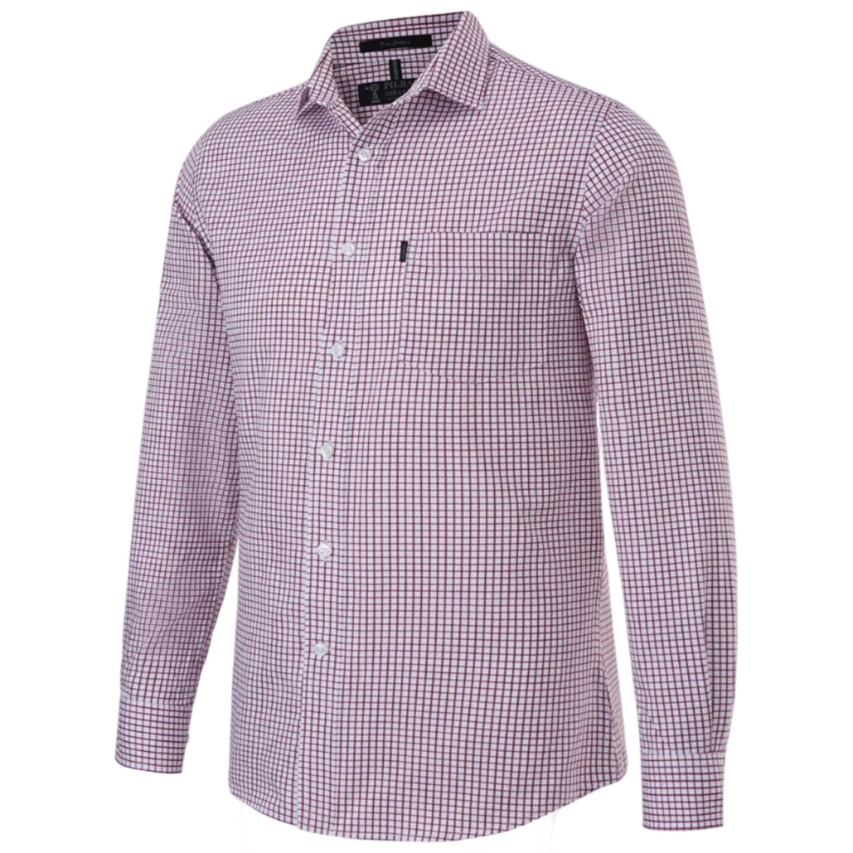 RMPC114YDCheckLSShirtBurgundy-White