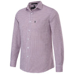 RMPC114YDCheckLSShirtBurgundy-White