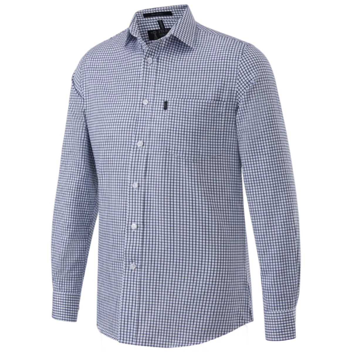 RMPC114YDCheckLSShirtNavy-White