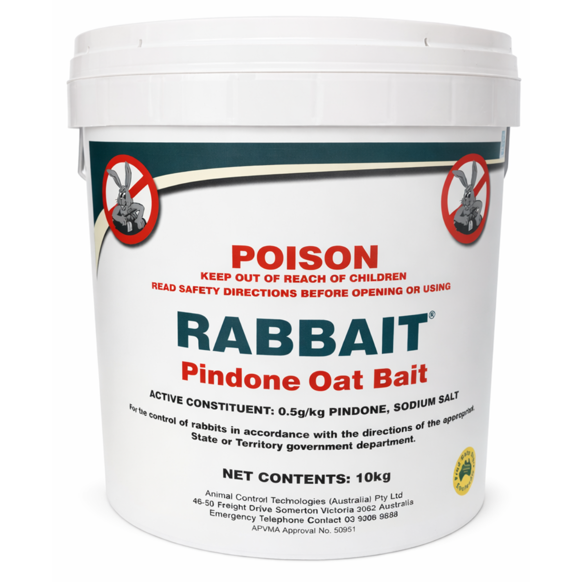 Rabbait Pindone Oat Bait 10kg