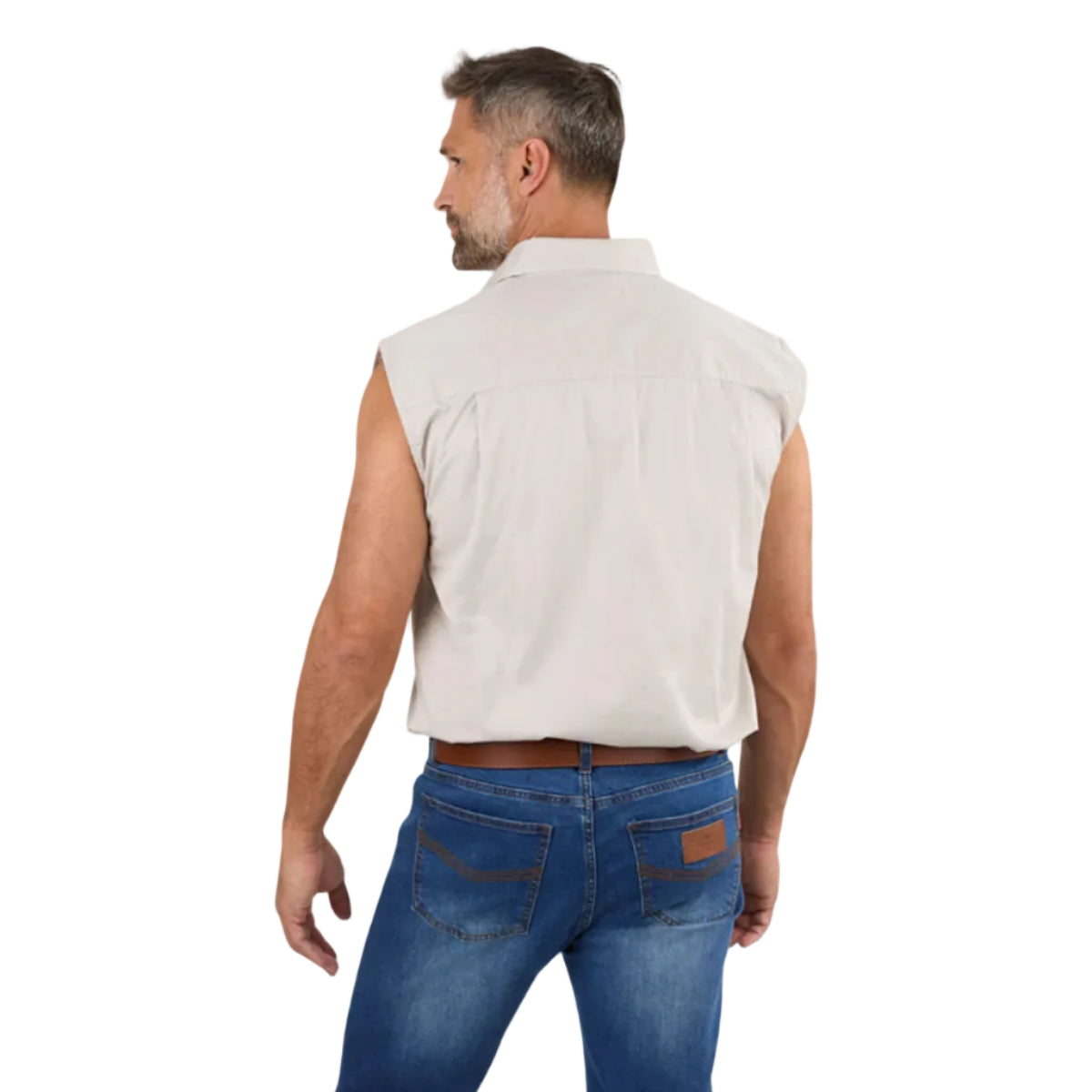 RobRoySleevlessShirtBeigeBack