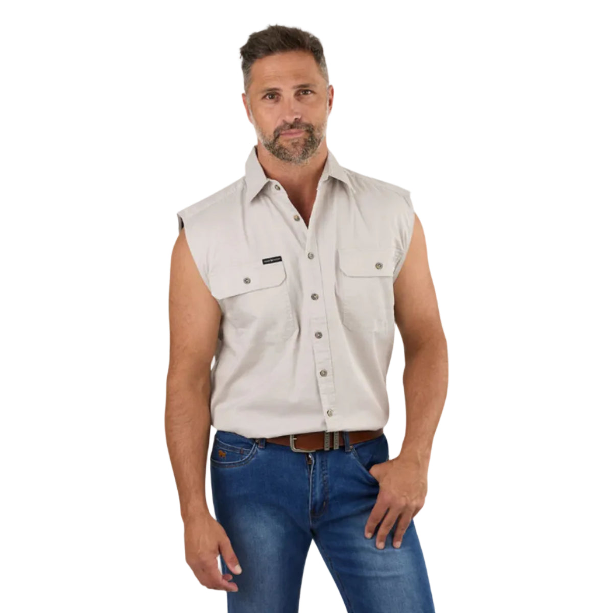 RobRoySleevlessShirtBeigeFront