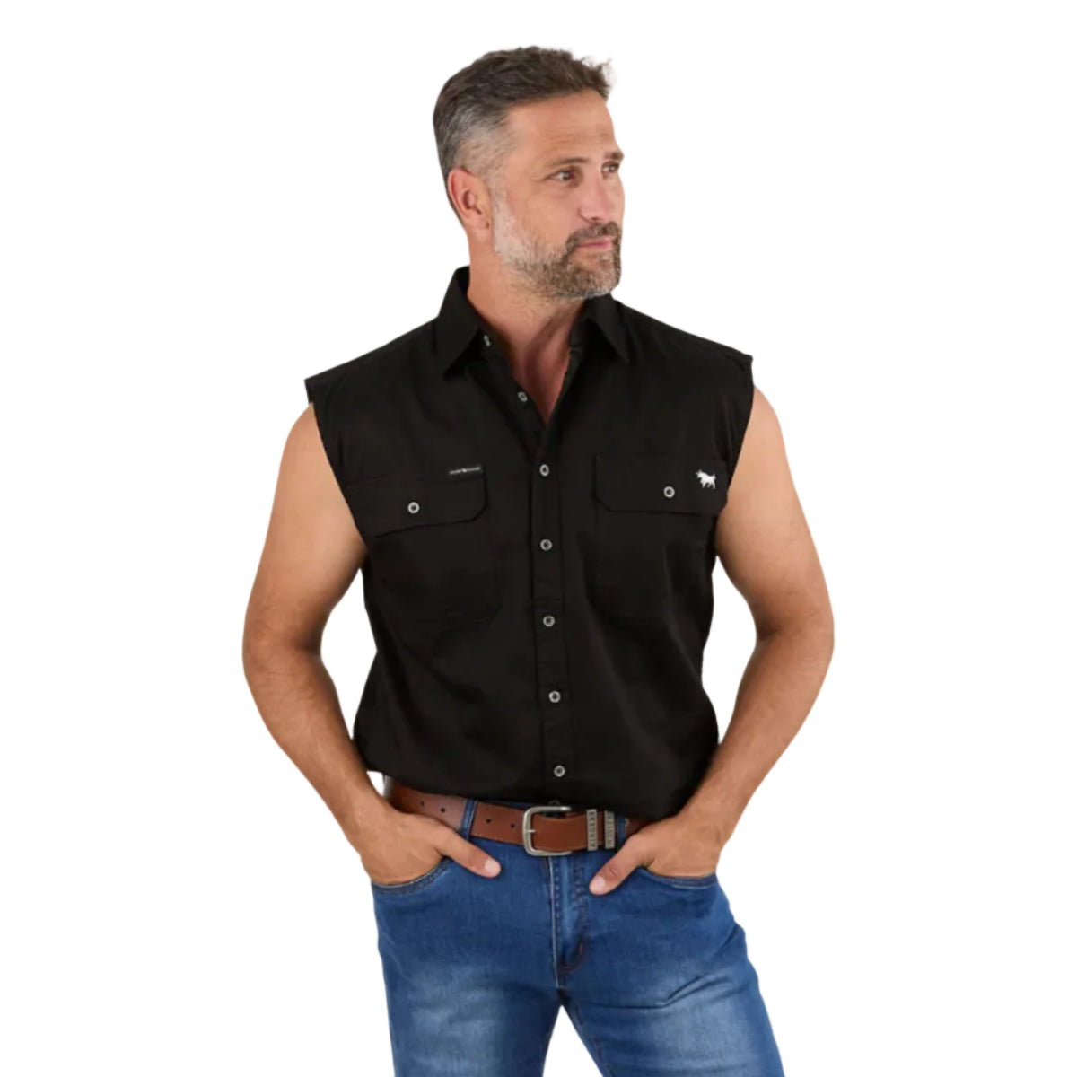 RobRoySleevlessShirtBlackFront