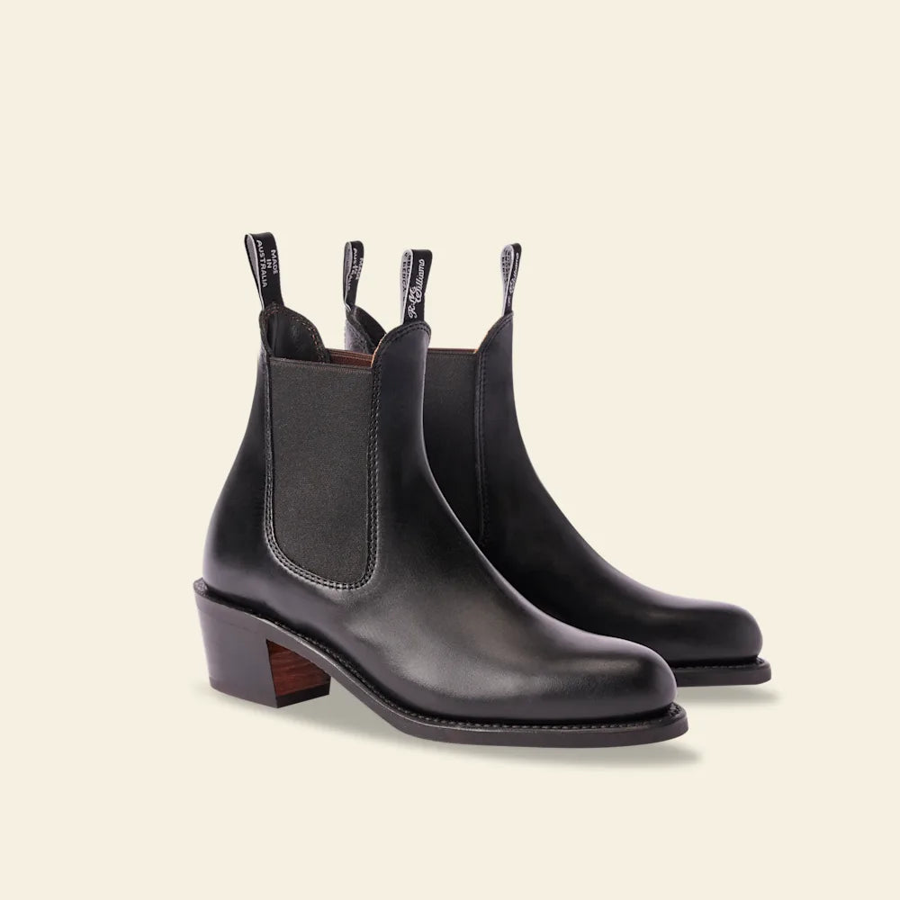 Rosebery boot – black pull-up leather