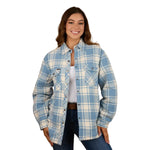 SadieFlannelDenium-OffWhiteFront