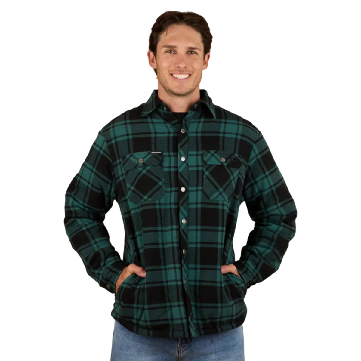 SawyerFlannelShirtPine-CharcoalFront