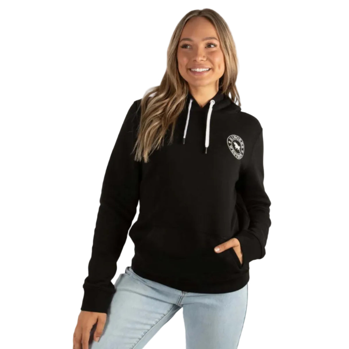 SignatureBullPulloverHoodieBlackFront
