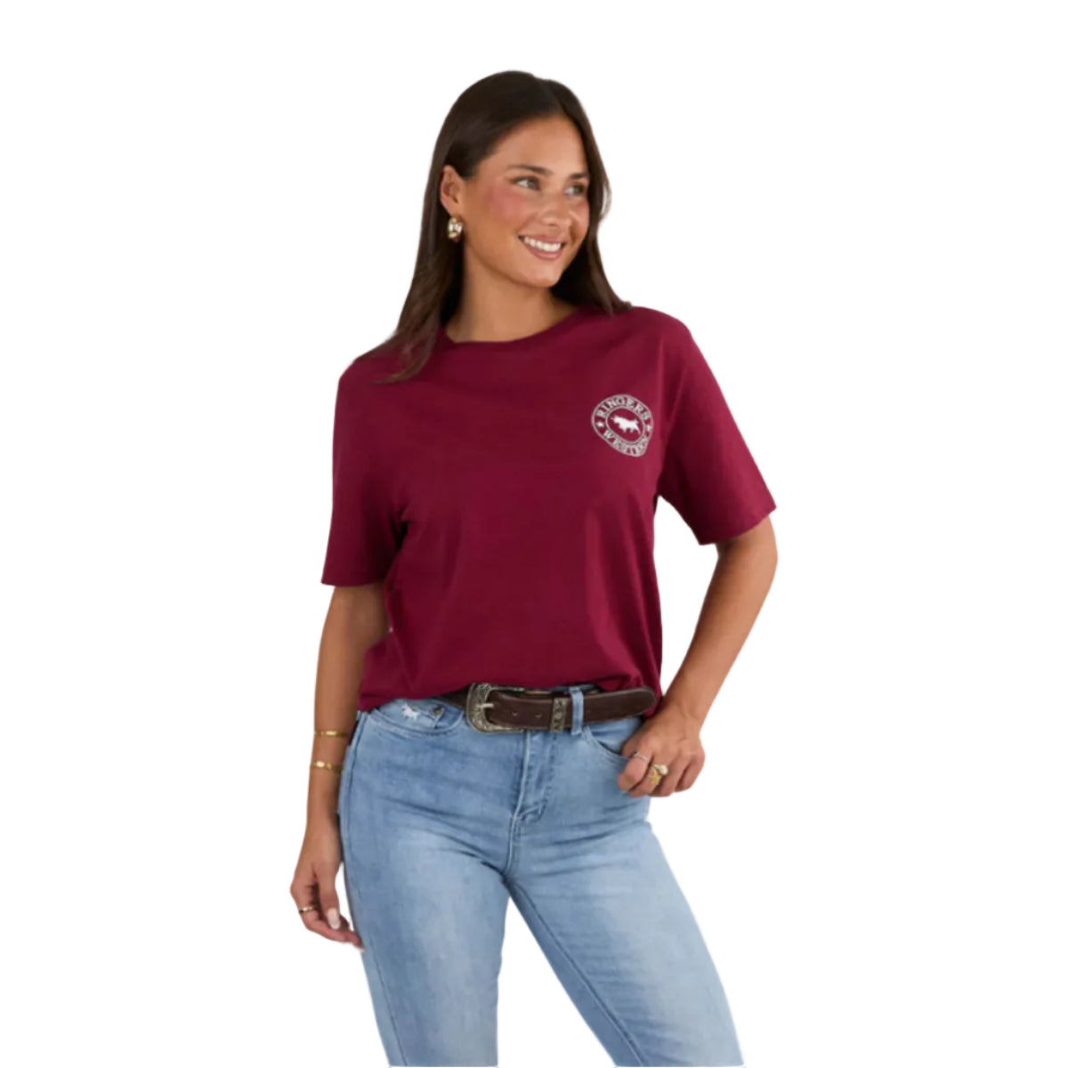 SignatureBullTeeBurgundyFront