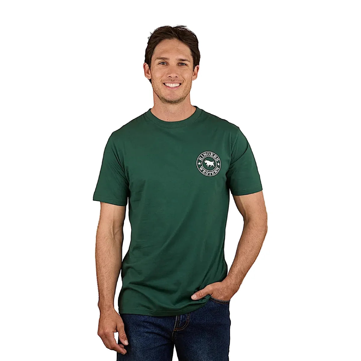 Signature_Tee_Pine_Green-White_Front