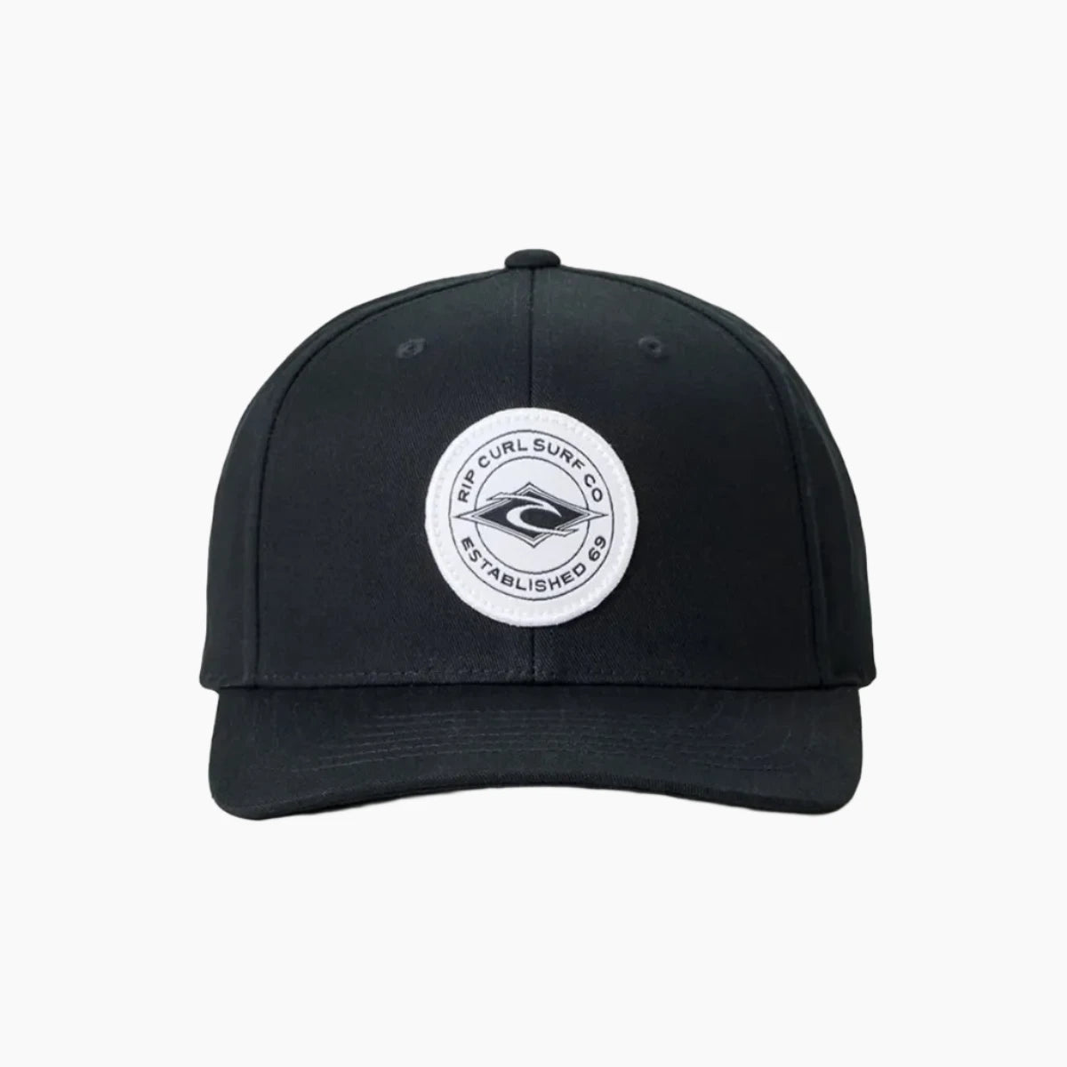 StaplerSnapbackCapBlackFront