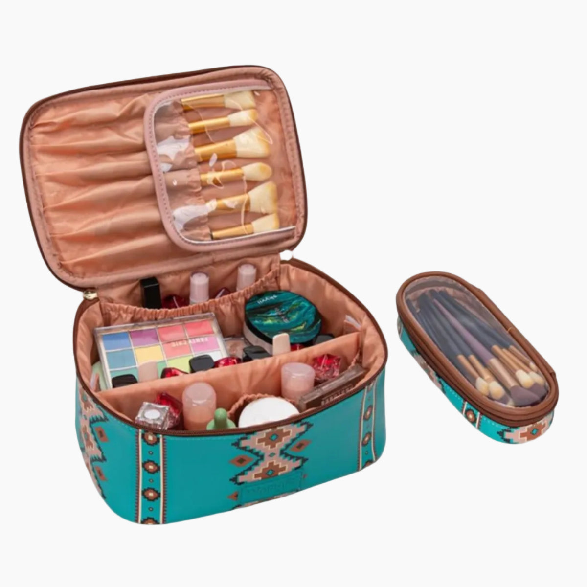 TravelCosmeticBagTurquoiseInside2