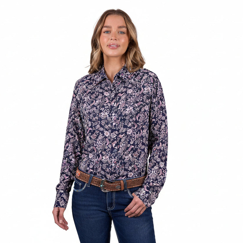 WOMEN'S HANNAH PRINT WESTERN LONG SLEEVE SHIRT