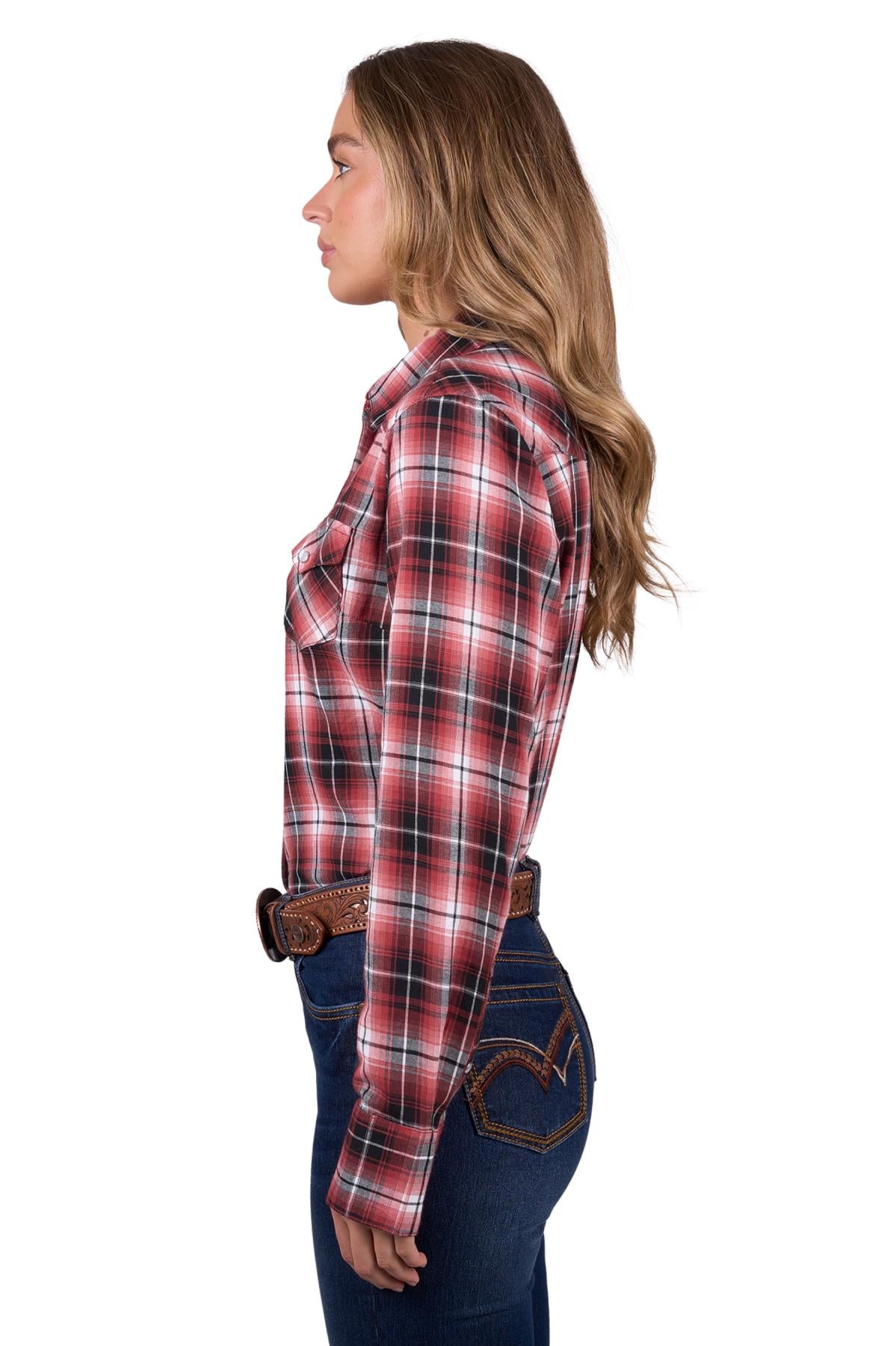 WOMEN'S JOYCE CHECK WESTERN LONG SLEEVE SHIRT