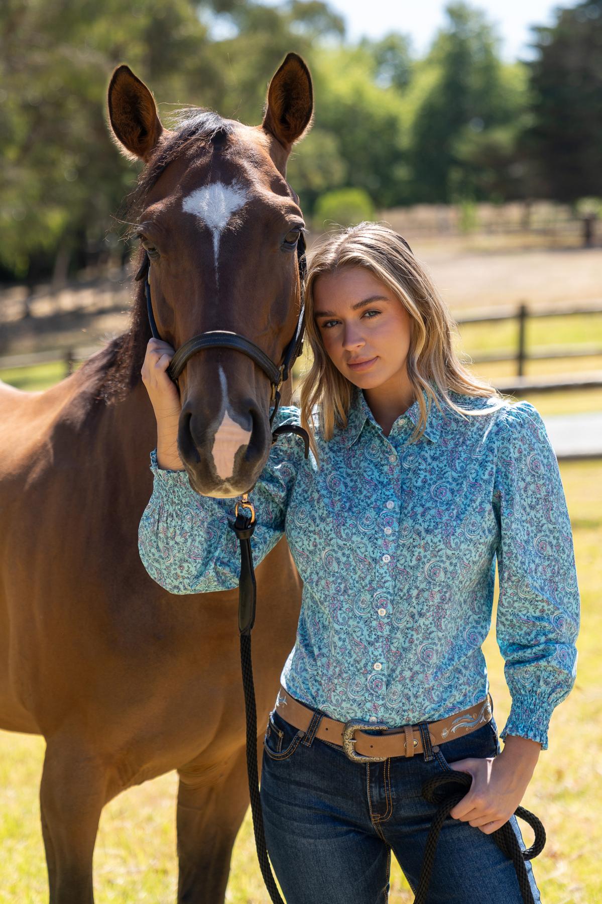 WOMEN’S RILEY PRINT LONG SLEEVE SHIRT