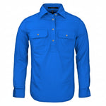 WomensClosedFrontLSShirtCoboltBlue