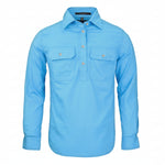 WomensClosedFrontLSShirtCornflower