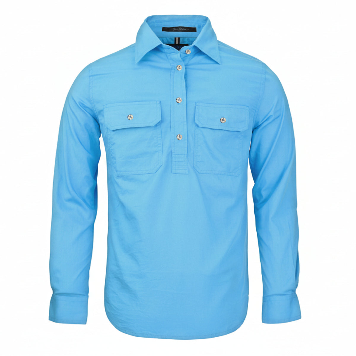 WomensClosedFrontLSShirtCornflower