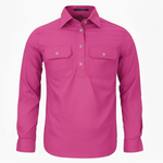WomensClosedFrontLSShirtFushia