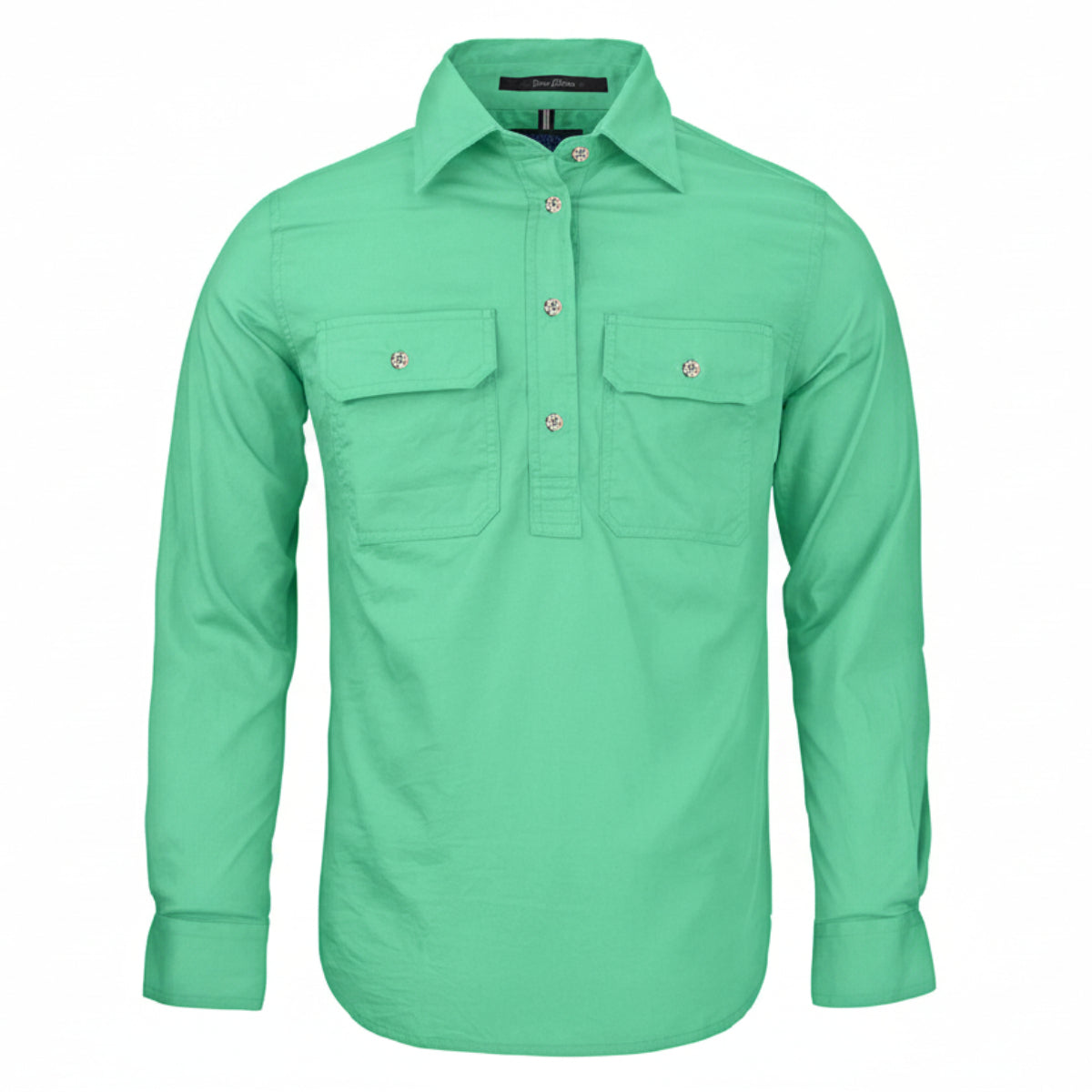 WomensClosedFrontLSShirtMint
